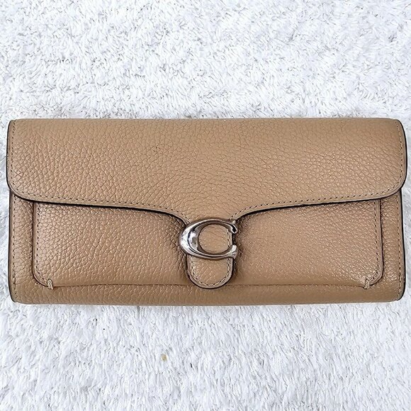 COACH 93983 Tabby Stone Pebble Leather Long Tri-Fold Wallet - Picture 1 of 15